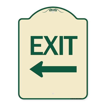 Exit With Left Arrow Heavy-Gauge Aluminum Architectural Sign